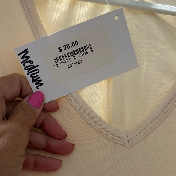 Adrienne Cream V-Neck Dressy Tank Top - Picture 3 of 4